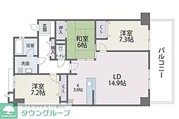 アイランドシティインフィニガーデンS棟 3LDKの間取図画像