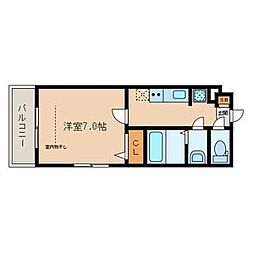 JR筑肥線 今宿駅 徒歩4分の賃貸マンション 4階1Kの間取り