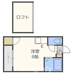 サウザンドヒルズ県庁前 2階ワンルームの間取り