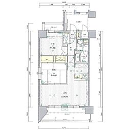 アトラスアルファーノ箱崎 2LDKの間取図画像