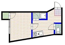 サンドーム地行 1Kの間取図画像