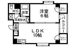 カルム平尾 1LDKの間取図画像