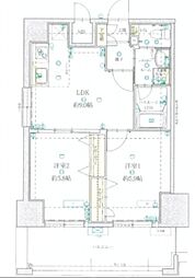 アトラスアルファーノ箱崎 2LDKの間取図画像