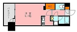 アソシアグロッツォ薬院サウスフィールド ワンルームの間取図画像