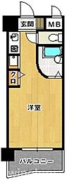 ルネスロワール天神サウス ワンルームの間取図画像