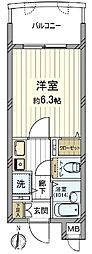 ライオンズマンション県庁東 1Kの間取図画像