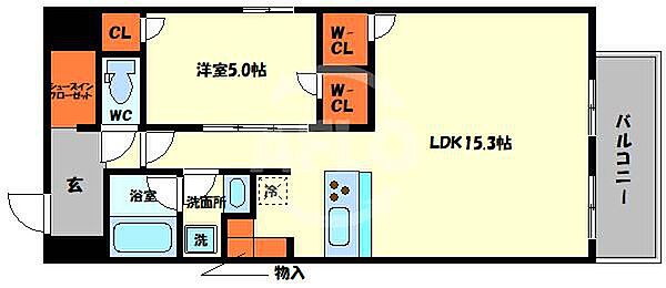 BRAVE新町 ｜大阪府大阪市西区新町4丁目(賃貸マンション1LDK・6階・50.44㎡)の写真 その2