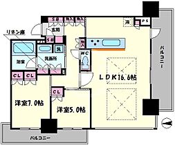 ブランズタワー・ウェリス心斎橋SOUTH  ｜ 大阪府大阪市中央区東心斎橋1丁目（賃貸マンション2LDK・6階・66.77㎡） その2