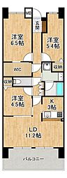 クレストプライムレジデンスアベニュー壱番街 3LDKの間取図画像