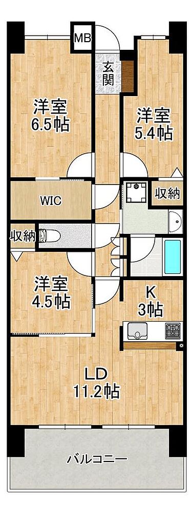 3LDK 間取り