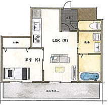 兵庫県神戸市兵庫区大開通3丁目1-3（賃貸マンション1LDK・3階・33.50㎡） その2