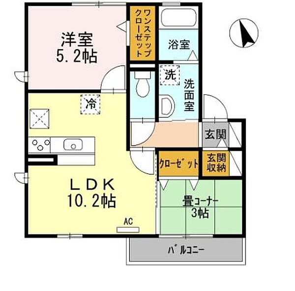 カルダ　カーサ 102｜大阪府岸和田市上松町(賃貸アパート2LDK・1階・45.45㎡)の写真 その2