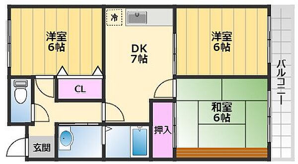 エクセルロワイエフジ 201｜大阪府岸和田市西之内町(賃貸マンション2SDK・2階・52.26㎡)の写真 その2