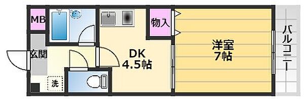 サニーステージヒカリ 107｜大阪府和泉市池田下町(賃貸マンション1DK・1階・25.16㎡)の写真 その2