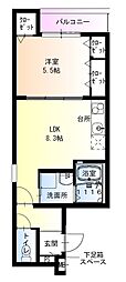 フジパレス西取石3番館 3階1LDKの間取り