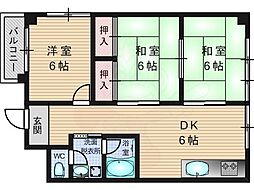 桃山ホームプラザ 3DKの間取図画像