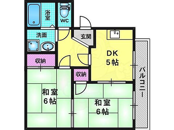 シンセリティハウス ｜京都府京都市南区吉祥院池ノ内町(賃貸アパート2DK・2階・40.00㎡)の写真 その2