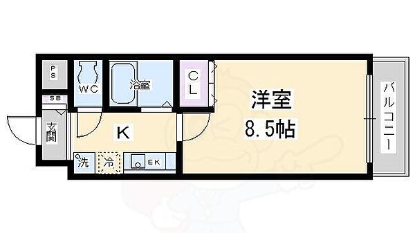 京都府京都市伏見区竹田内畑町(賃貸マンション1K・1階・23.80㎡)の写真 その2