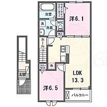 京都府久世郡久御山町藤和田村西（賃貸アパート2LDK・2階・59.58㎡） その2