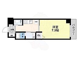 JR奈良線 六地蔵駅 徒歩5分の賃貸マンション 6階1Kの間取り