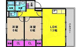 京都府京都市伏見区羽束師鴨川町（賃貸マンション2LDK・2階・60.04㎡） その2