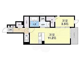宇治市木幡大瀬戸アパート 1LDKの間取図画像