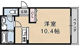 シモムラビル ワンルームの間取図画像