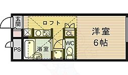 カステーロ 2階1Kの間取り