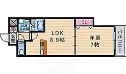 ラグゼ中書島（Ｌｕｘｅ中書島） 2階1LDKの間取り