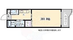 カーサエスト札の辻 1階1Kの間取り