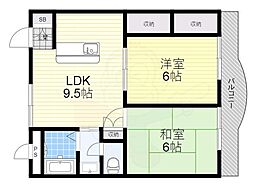 ボーリバージュ 2LDKの間取図画像
