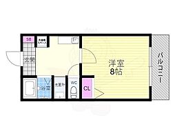 レーベン.21 1Kの間取図画像