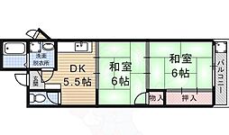 レジデンス菱屋 2DKの間取図画像