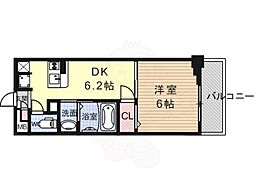 エステムプラザ京都ステーションレジデンシャル 1DKの間取図画像