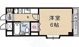 プレスト桃山 1Kの間取図画像