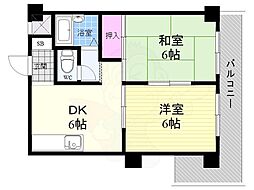 エンブレム城南宮 2DKの間取図画像