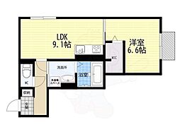 京都市伏見区景勝町アパート 1LDKの間取図画像