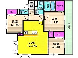 ウチカイト 3LDKの間取図画像
