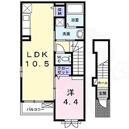 フェリーチェレヴァンテ 1LDKの間取図画像