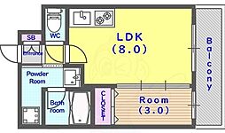 ピーノ京都西大路 1LDKの間取図画像