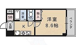 ルネッサ桃山 1Kの間取図画像