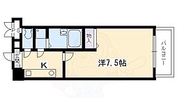ライオンズマンション京都河原町第3 1Kの間取図画像