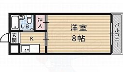 コート黄檗 1Kの間取図画像