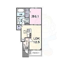 (仮)石田内里町アパート 1LDKの間取図画像