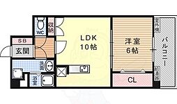 abundanceMYUJIN 1LDKの間取図画像