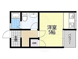 誠マンション 1Kの間取図画像