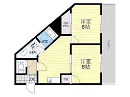 伏見ガーデンヒルズ 2DKの間取図画像