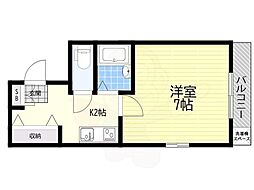 ネオレジデンス 1Kの間取図画像