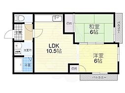 ビラ・クレール 2LDKの間取図画像