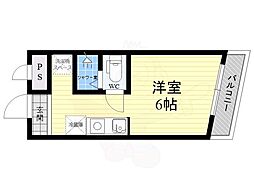 カレッジマンション七瀬川 ワンルームの間取図画像